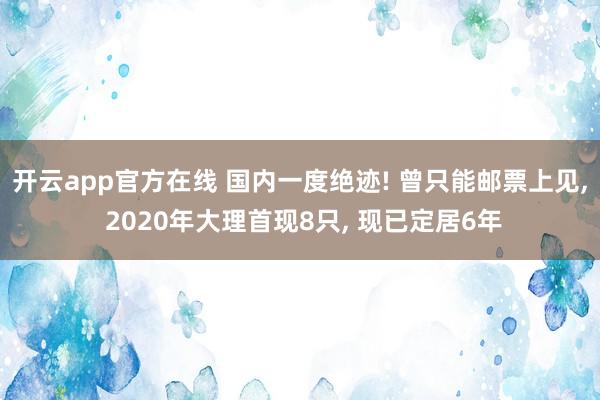 开云app官方在线 国内一度绝迹! 曾只能邮票上见， 2020年大理首现8只， 现已定居6年