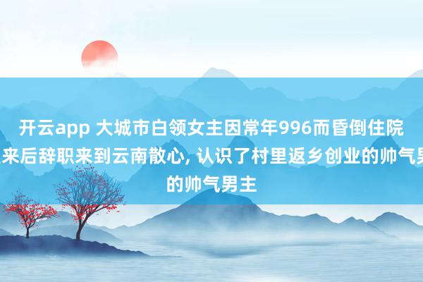 开云app 大城市白领女主因常年996而昏倒住院， 醒来后辞职来到云南散心， 认识了村里返乡创业的帅气男主