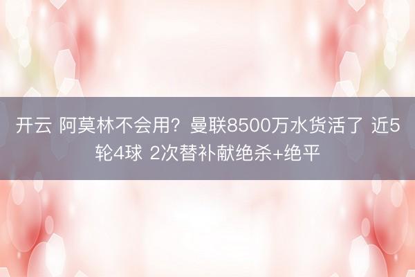开云 阿莫林不会用？曼联8500万水货活了 近5轮4球 2次替补献绝杀+绝平